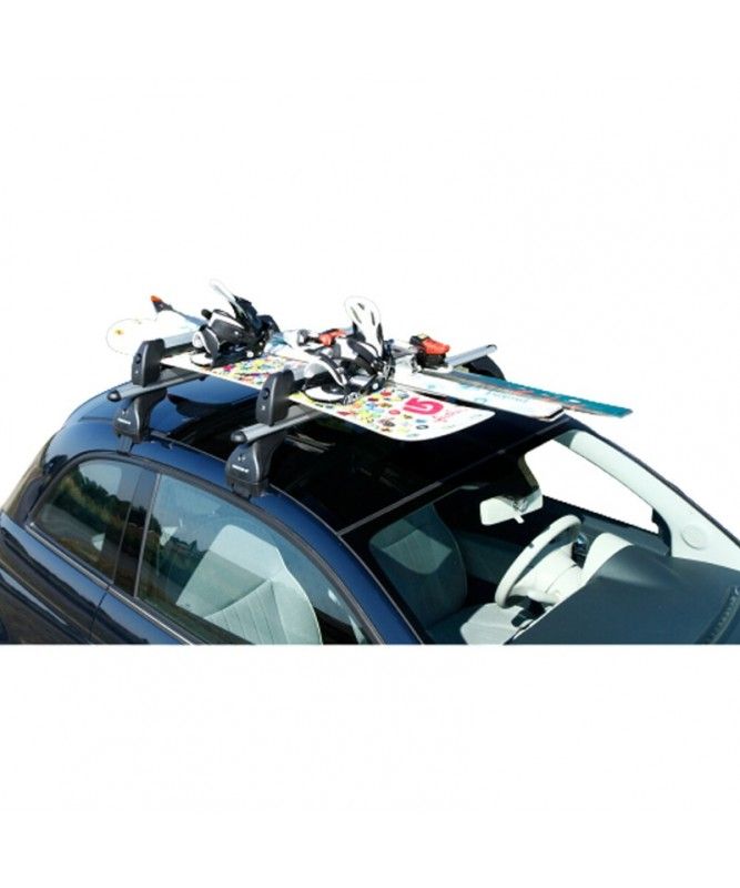 Porte-ski et snowboard coulissant pour barres de toit de voiture